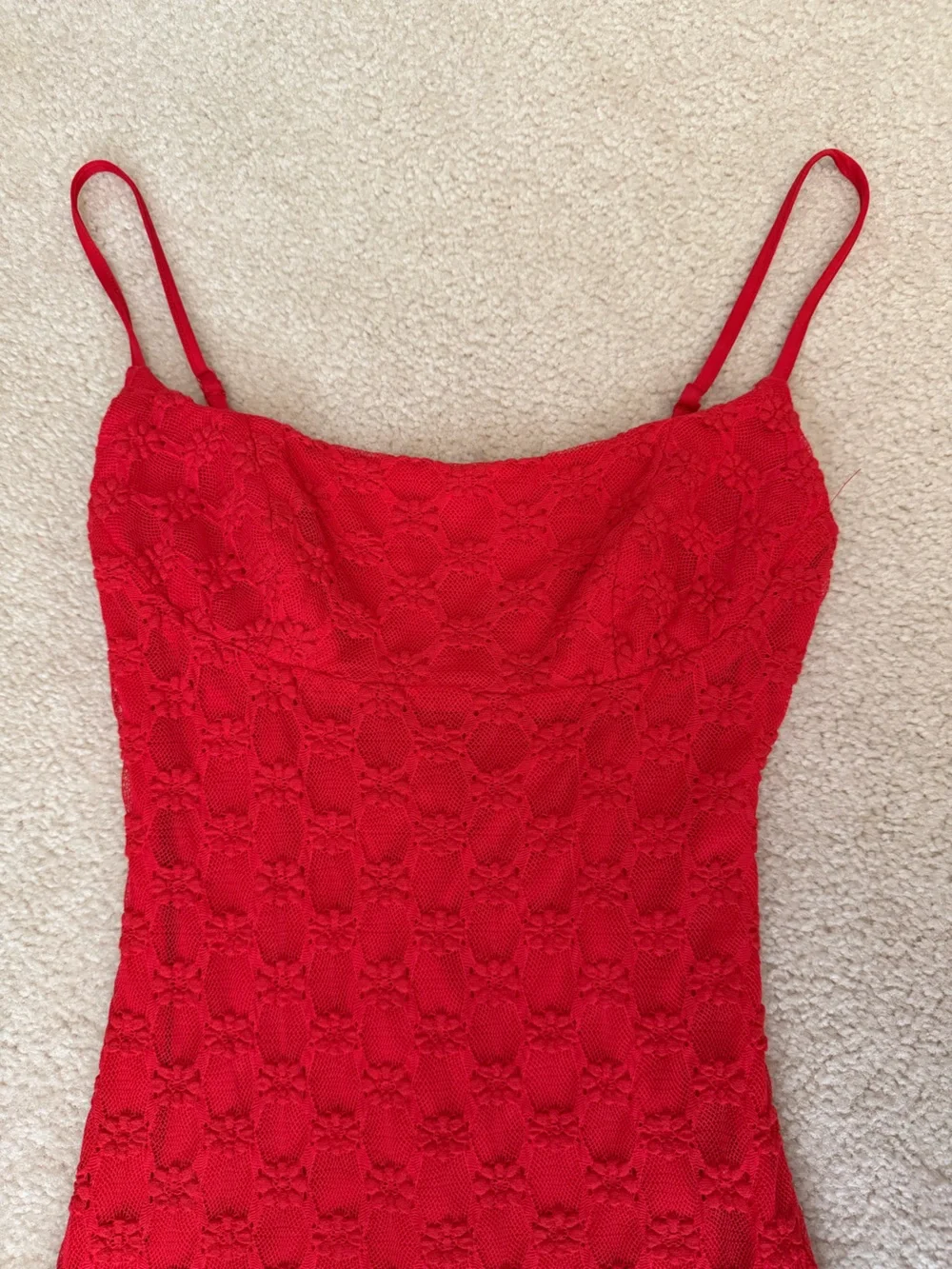 Bardot Red Lace Maxi Slip Dress - Picture 3 of 5